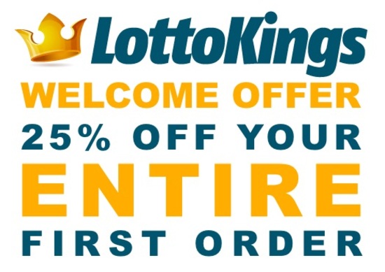 LottoKings Welcome Offer 25% Off Entire Order