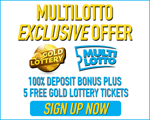 Multilotto Exclusive Offer 100% Deposit Bonus and 5 Free Gold Lottery Tickets