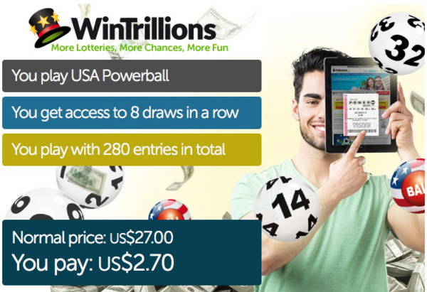 90% off one-month WinTrillions Powerball subscription