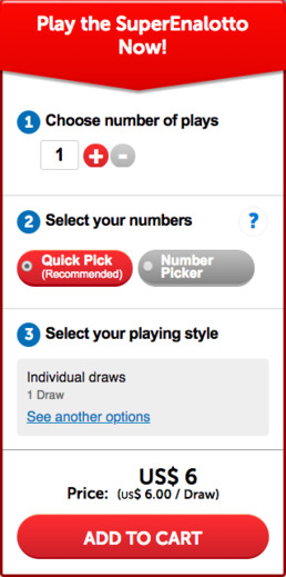 BuyLottoOnline Add to Cart Window