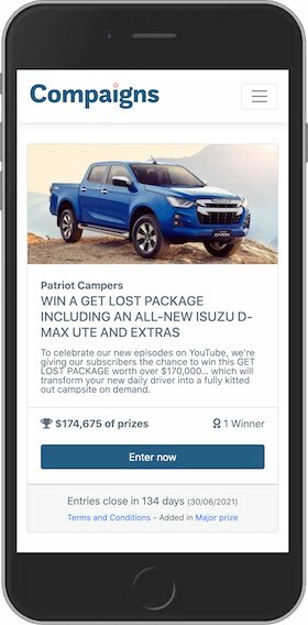 Compaigns.com.au Mobile Site