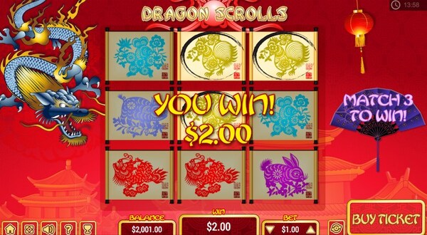 Dragon Scrolls Scratch Card