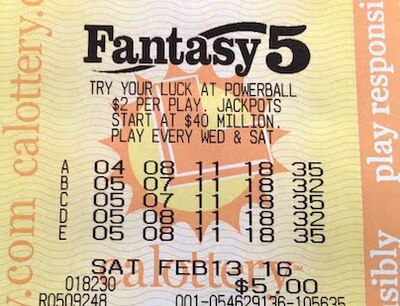Fantasy 5 California Ticket