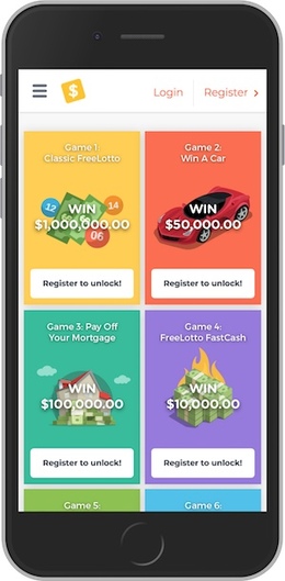 FreeLotto Mobile Site Screenshot
