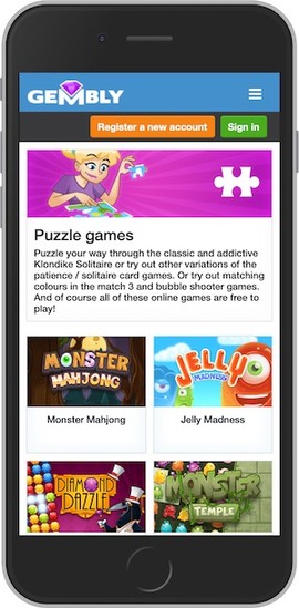 Gembly.com Mobile Site Screenshot