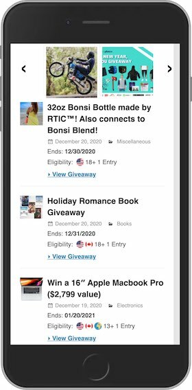 GiveawayPlay.com Mobile Site