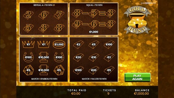 Gold Hunt Scratch Card