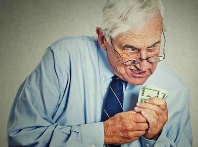 Greedy Person Holding Cash