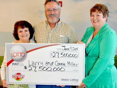 Hoosier Lotto Plus Winners Larry and Connie Miller