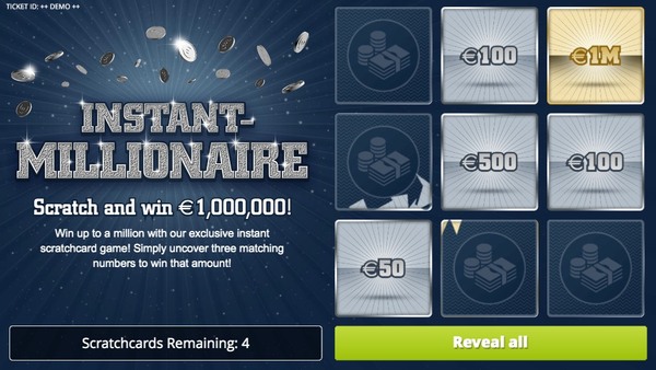 Instant Millionaire Scratch Card