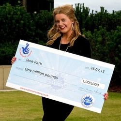 Jane Park Lottery Winner With Large Cheque