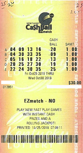 Kentucky CashBall Ticket