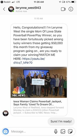 Lerynne West Lottery Scam