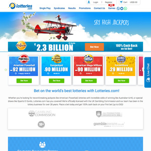 Lotteries.com Homepage