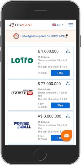 Lotto Agent Mobile Site Screenshot