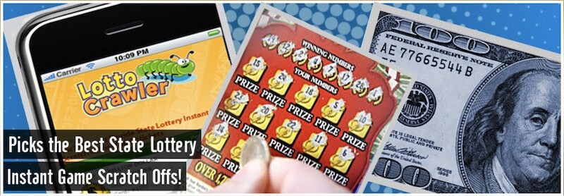 Lotto Crawler Header Graphic of Scratch Card, Cash and Mobile Phone