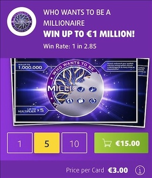Lottoland Who Wants to Be a Millionaire Scratcher