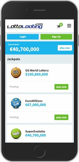 LottoLooting.com Mobile Screenshot