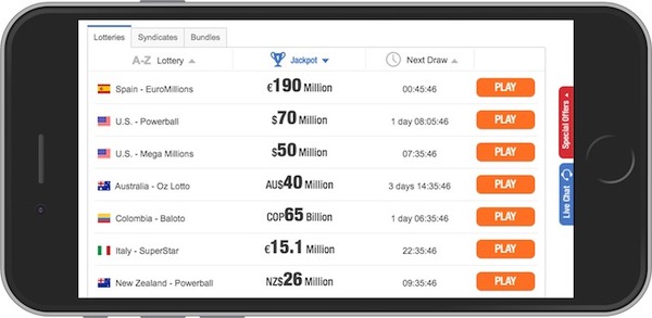 LottoSmile Mobile Site Screenshot