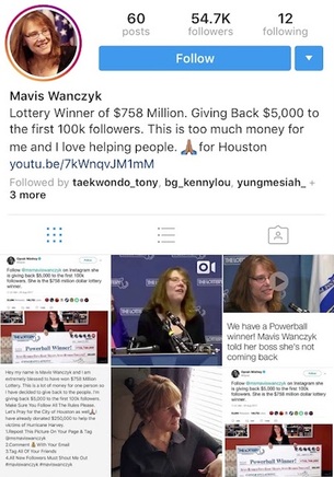 Mavis Wanczyk Instagram Scam