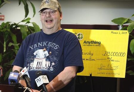 Mega Millions Lottery Winner Mike Weirsky With Big Check