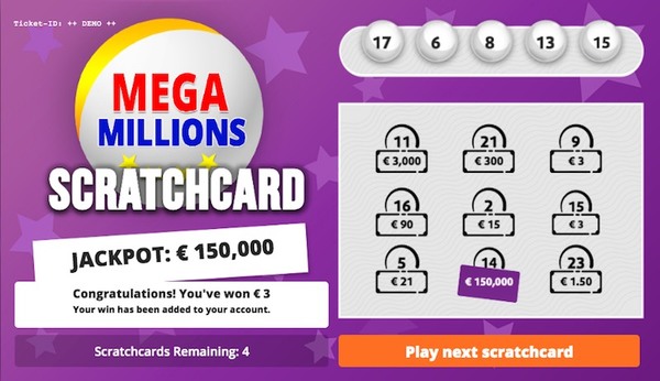 Mega Millions Scratch Card