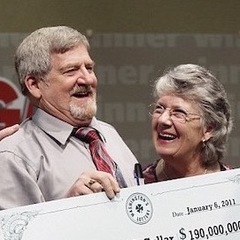 Mega Millions Winners Jim and Carolyn McCullar Smiling