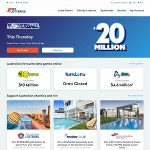 Oz Lotteries Homepage
