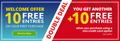 PlayHugeLottos Welcome Offer 10 Free Entries