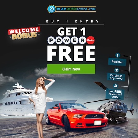 PlayHugeLottos Welcome Offer Free Powerball Entry
