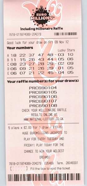 Scanned EuroMillions Ticket