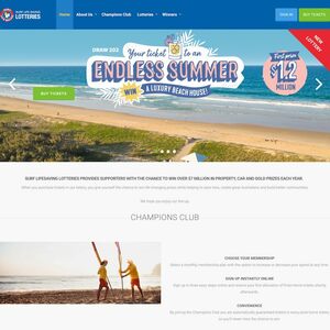 Surf Life Saving Lotteries Homepage