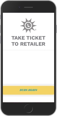 Take Lottery Ticket to Retailer Scanner Message