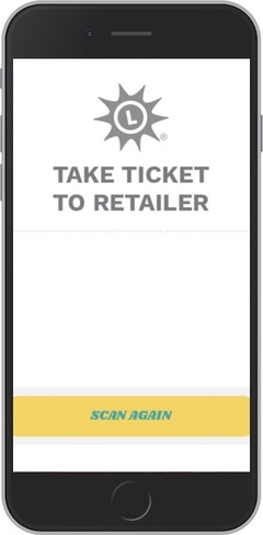 Take Lottery Ticket to Retailer Scanner Message