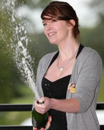 Teenage EuroMillions Winner Ianthe Fullagar with Champagne