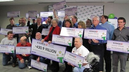 Tennessee 20 Powerball Winners with Oversized Cheques