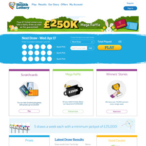 The Health Lottery Homepage