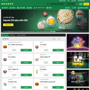 Unibet Homepage Screenshot