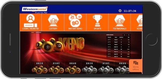WesternLotto.com Mobile Site Review
