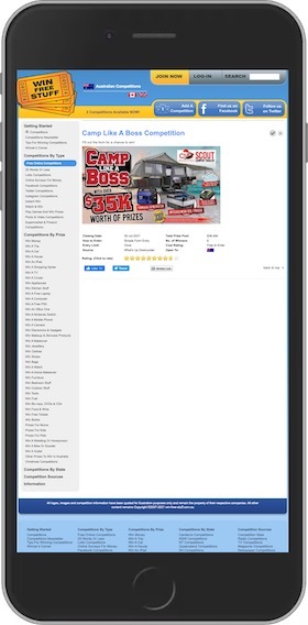 Win Free Stuff Mobile Site