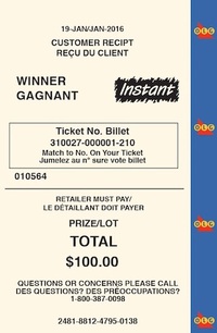Winning Canadian Lottery Ticket