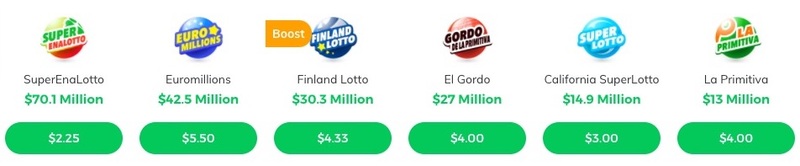 WinTrillions More Lotteries Menu