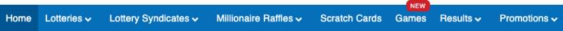 WinTrillions Navigation Bar