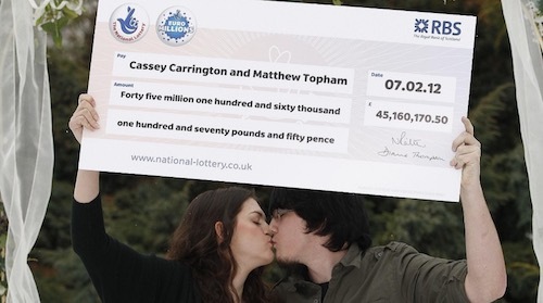 Young EuroMillions Winners Matt Topham and Cassey Carrington