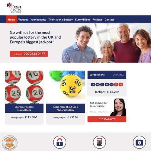 YourLottoService UK Home Page Screenshot